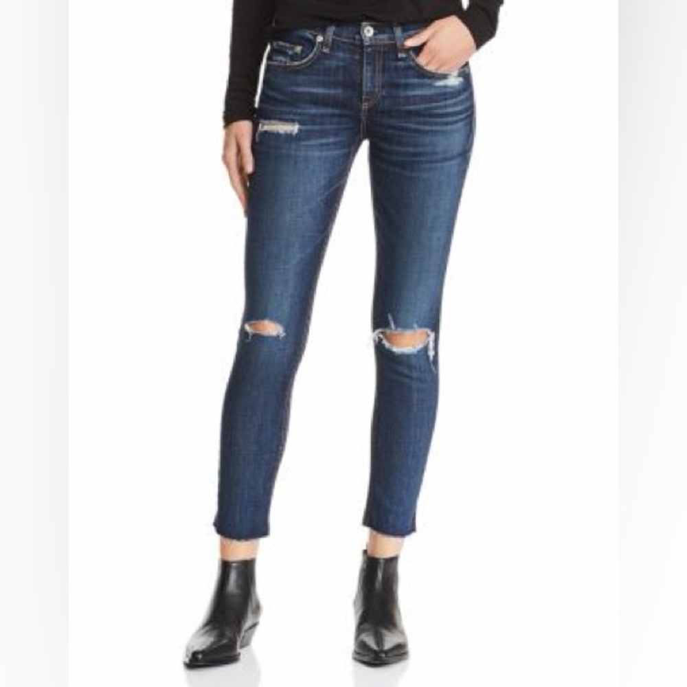 Rag & Bone Women’s size 26 Ankle Skinny Franklin Wash Distressed Stretch Jeans